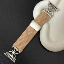 1pc Upgrade Braided Band With Mag Clasp Compatible With Apple Watch Dial Of 38mm 40mm 41mm 42mm 44mm 45mm 46mm 49mm Women Men, Adjustable Soft Nylon Solo Loop Compatible With IWatch Series 11 10 9 8 7 6 5 4 3 Ultra 3 2 1 SE, Four Leaves Clover Strap - 42(Series 3 2 1)/44/45/46/49MM - View 18