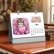 2027 Calendrier de peinture de diamant à motif mignon pour les vacances, Calendrier du Nouvel An, Calendrier de bureau, Chaque page a des motifs différents, Fait main créatif, Support de calendrier pour décoration de bureau, salon, Décoration de vacances, Cadeau pour petite amie, Cadeau sincère, Cadeau parfait, Cadeau de Nouvel An, Cadeau de Noël - Ensembles - Voir 9