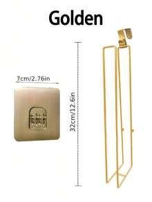 No Drill Toilet Paper Holder, Iron Bathroom Toilet Paper Rack Adhesive On Door/Wall, Wall-Mounted Toilet Paper Holder, Kitchen Paper Towel Rack, Can Hold Multiple Rolls, Space-Saving Design, Iron Bathroom/Kitchen Towel Rack, Bathroom Storage, Kitchen Storage - Multicolor - View 15