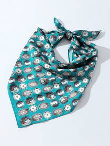 1 chiếc khăn bandana thời trang nữ in họa tiết cao bồi miền Tây, đa năng dùng hàng ngày, đi biển, đi nghỉ mát. - Màu xanh lam - Xem 5