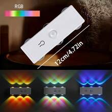 New Smart 7-Color RGB Lighting Motion Sensor Magnetic Rechargeable Cat Eye Atmosphere Lamp - White - View 6