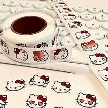 SANRIO 500张/套 Hello Kitty 贴纸 - 亮面哑光卡通贴纸，自粘PVC材质，适用于笔记本电脑、笔记本、手机壳和水瓶 | 多种图案，包括花朵、水果等，可爱贴纸 - 彩色 - 查看 2
