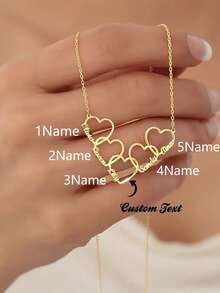 Collar con nombre personalizado de amor familiar en forma de corazón para niños, collar personalizado para mamá, regalo del Día de la Madre, esposa - Estilo multicolor 3 - Ver 4