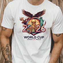 World Cup 2026 Shirt, Canada Mexico USA TShirt, Football Fan Gift, Soccer Mascot Tee 2026 - 白色 - 查看 1