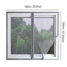 1pc Grey Zipper Mosquito Net Screen, Suitable For Kitchen & Living Room, Anti-Insect Mesh Net, Easy Peel And Stick Home Use - Grey - View 2