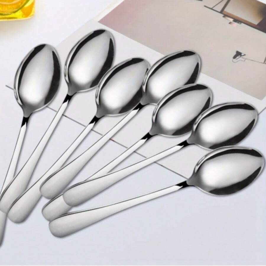 1/2pcs Stainless Steel Dessert Spoon Set, 5.39" Mini Ice Cream Spoon, Coffee Spoon, Elegant Tea Spoon, Stainless Steel Small Spoon, Household Kitchen Restaurant Afternoon Tea Tableware Set