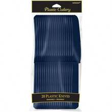 Elegant True Navy Plastic Knives (Pack Of 20) - Friendly, Durable Eye - Catching, Parties Events - True Navy - View 1