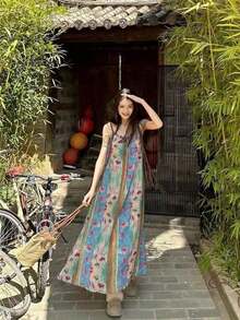 Women Long Dresses - Blue - View 5