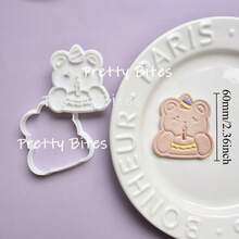 熊形黄油图案饼干压花模具 可爱卡通动物翻糖饼干切割器 黄油饼干模具 厨房烘焙工具 - bear - 查看 8