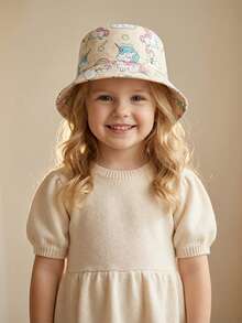 1pc 1-3Y Baby/Toddler Sunhat, Printed Breathable Sun Protection Bucket Hat, Windproof, Suitable For Spring/Summer, Unisex - Multicolor - View 3