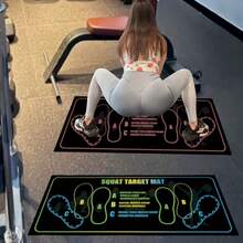 2-In-1 Colored Coded Squat Pad With Anti-Slip Surface And Impact-Absorbing Buffer Training Mat - Durable HighQuality Gym Floor Mat For Home And Gym Use, Suitable For Squats, Deadlifts, Lunges, Leg Presses And More. Red/Black Color Scheme, With Dual-Toned Anti-Slip Design That Features Targeted Muscle Training Zones, Ensuring Stability And Comfort For Strength Training And Home/Gym Workouts - Black - View 2
