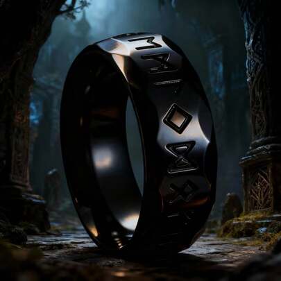 Anelli per coppie con rune vichinghe nordiche, in acciaio inossidabile 316L, design vintage e minimalista, perfetti per feste e vacanze, gioielli personalizzati, amuleti e anelli regalo.