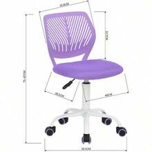 Silla de Escritorio de Trabajo de Oficina Silla de Estudio Ajustable para niños de Respaldo Medio Rosa - Blanco - Ver 4