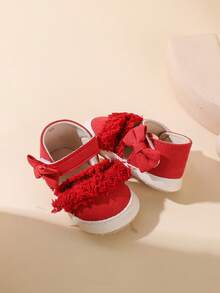 Zapatos de bebé de 0 a 1 año, de encaje, transpirables y de suela blanda - Rojo - Ver 13