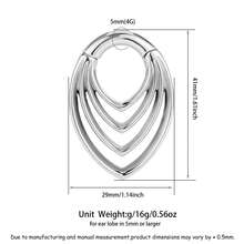 1pc 5mm 4G Water Droplet Leaf Lamination Ear Weight Simple Ear Expanders Stretchers Earring Gauges Body Piercing Jewelry - Style-1 - View 9