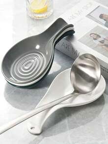 1pc/2pcs PP Spoon Rest, Soup Spoon Holder, Shared Spoon Pad, Heat Insulation Mat, Kitchen Tool - Multicolor - View 4