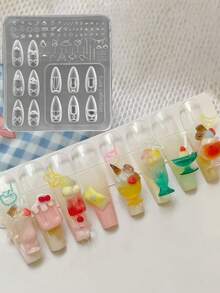 Cute Cartoon Nail Art Molds, Cake, Bread, Dessert, Cup Nail Art Molds, Food Toy Series - Clear - View 8
