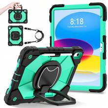 1pc 3-In-1 Anti-Drop Design, Adjustable Shoulder Strap, PC+Silicone Material, 360° Rotatable Handgrip Stand, Sturdy Protective Case Suitable Compatible With Ipad 11th (A16) 2025, 10th 2022, Galaxy Tab A11+ 2025/A9 Plus, Fashionable And Ideal For Gifts And Awards. - Multicolor - View 80