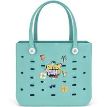 1pc X-Large EVA Rubber Tote Bag/Beach Bag, EVA Women's Fashionable Casual Shopping Bag, EVA Backpack Tote Bag, Washable, Durable, Lightweight Beach Tote Bag, Travel Tote Bag, Women's Picnic Shoulder Bag - Suitable For Beach, Pool, Vacation, Shopping, Camping, And Hiking. - 彩色 - 查看 27