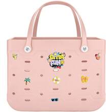 1pc X-Large EVA Rubber Tote Bag/Beach Bag, EVA Women's Fashionable Casual Shopping Bag, EVA Backpack Tote Bag, Washable, Durable, Lightweight Beach Tote Bag, Travel Tote Bag, Women's Picnic Shoulder Bag - Suitable For Beach, Pool, Vacation, Shopping, Camping, And Hiking. - 彩色 - 查看 37