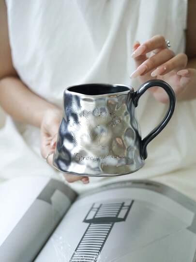 1pc Luxury High-End Ceramic Mug With Handle, Suitable For Coffee, Milk, Hot Chocolate, Latte, Juice, Tea At Home, Office, Restaurant, Holiday Gift, Valentine's Day, Ramadan, Easter