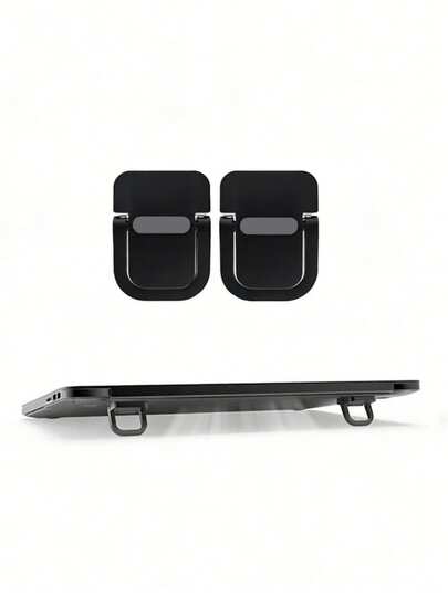 1 par de soporte portátil de aluminio para laptop para uso en escritorio, mini soporte plegable ajustable para laptop, escritorio para laptop plegable conveniente, construcción de aleación ligera y duradera, elevación ergonómica para comodidad, superficie estable antideslizante, perfecto para oficina en casa, estudio y viajes, configuración rápida