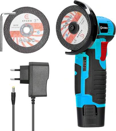 Mini amoladora eléctrica multifunción, 19 500 rpm, adecuada para cortar y pulir cerámica, baldosas, madera, piedra y acero. 12 V.