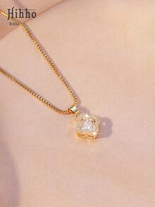 Hihho 1件欧美优雅四叶草吊坠项链，个性化设计，适合女性日常佩戴，情人节和感恩节礼物 - 四葉草 - 查看 3