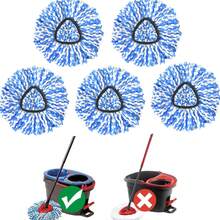 5 Pack Mop Head Replacement, Microfiber, 2-Tank Spin Mop Replacement Head, Machine Washable, Easy To Replace And Deep Cleaning - 5pcs - 查看 8
