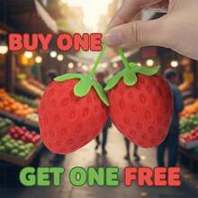 Realistic Strawberry Squishy Toy - Simulation Fruit Stress Relief Ball, Decompression Fidget Gadget, Ultra-Soft Slow-Rise Squeeze Berry For Anxiety & Fun - 彩色 - 查看 6