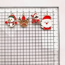 Christmas Reindeer Snowman DIY Alloy Enamel Earring Pendant Keychain Ornament Accessories Zinc Alloy - Elk - View 3