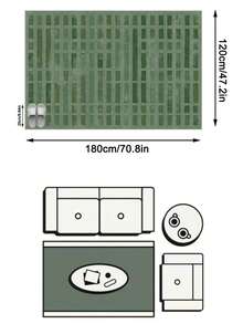 1件装现代简约做旧多色条纹格纹柔软仿羊毛地毯/地垫，适用于浴室、厨房、玄关、走廊、床边、客厅、卧室，可机洗，家居装饰 - 彩色 - 查看 12