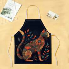 1pc Pizza Cat Pattern Apron, Creative Funny Fashion Printed Apron, Home Cleaning Apron, Easy Clean Kitchen Cooking Apron, Creative Home Apron - Multicolor - View 17