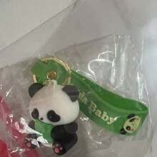卡通竹熊猫钥匙扣，可爱熊猫情侣零钱包挂件，节日抓娃娃机小礼物 - 彩色 - 查看 10