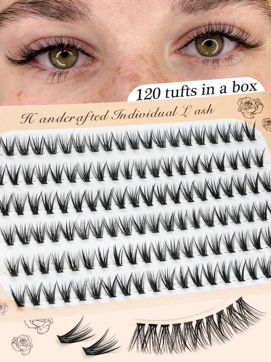 120簇/20片 8毫米 C型卷翘 自然柔软 DIY假睫毛，手工制作 0.07毫米厚度仿貂毛睫毛，适合日常佩戴 睫毛嫁接 - C - 查看 1