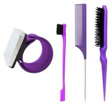 Bộ dụng cụ tạo kiểu tóc 4 món, bao gồm vòng đeo tay từ tính, phù hợp cho thợ làm tóc, gồm lược chải chân tóc, lược highlight, lược đuôi nhọn, vòng đeo tay tết tóc phù hợp cho tóc đen, hộp kim khâu silicon dùng hàng ngày, thích hợp cho tóc chẻ ngọn, tết tóc và tạo kiểu, bộ phụ kiện làm tóc, phụ kiện làm đẹp tại nhà. - Công cụ tạo kiểu - Xem 23
