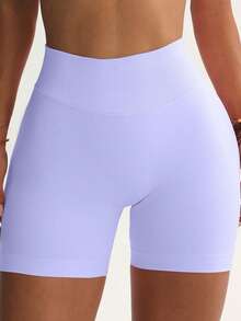 Set de 3 pantalones cortos de yoga de cintura alta para mujer, pantalones cortos sin costuras con efecto levantador de glúteos con forma de corazón, pantalones elásticos transpirables para fitness, running y ciclismo, pantalones deportivos de verano - Multicolor - Ver 6