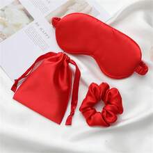 3Pcs Set Women Imitated Silk Sleep Eye Mask Eye Patches Face Mask Eyeshade Blindfold Travel Rest Eye Cover Night Eyeshade - Multicolor - View 1