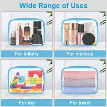 3pcs TSA Approved Transparent Travel Toiletry Bag, Waterproof Cosmetic Bag For Carry-On Luggage, Women Toiletries Bag Wash Bag Shower Bag Waterproof Bag Large Capacity For Women Packing Cubes Travel Essentials For Women Cruise Essentials Vacation Essentials Travel Stuff - Blue - View 6
