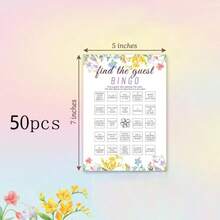 50件春季花卉主题婴儿派对游戏，绽放宾果寻找宾客游戏，性别揭晓游戏，花卉婴儿派对装饰 - 查看 9