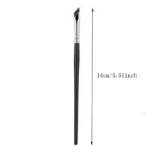 2pcs Angled Eyeliner Brush & Eyeshadow Brush Makeup Brush Set, Flat Sickle-Shaped Eyelid & Undereye Detail Brush, Home & Travel Gift For Men & Women - Multicolor - View 2