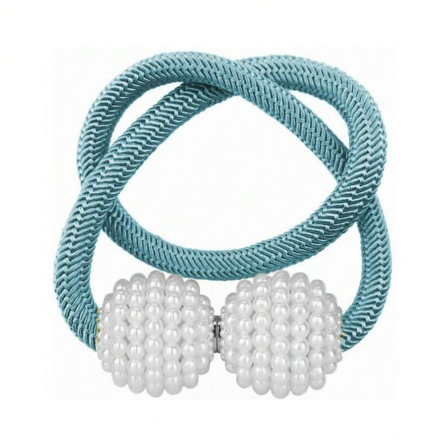 Magnetic Curtain Tiebacks Tie Backs Buckle Clips Holdbacks Ball For Curtain - 青色1件 - 查看 1