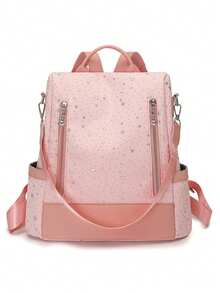 Women's Fashion Large Capacity Anti-Theft Laptop Backpack For Travel - Pink - View 4