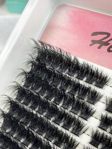 Hinarin 192 piezas Extensiones de pestañas individuales en racimo estilo C rizado largo, mezcla de bandeja, extensiones de pestañas falsas de visón, extensiones de racimos de pestañas, racimos de pestañas, pestañas individuales, pestañas, pestañas falsas - C - Ver 3