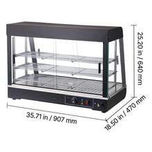 3-Tier Commercial Food Warmer Display, 1400W Food Display Warmer With LED Light, Top Storage And Adjustable Shelves, 86℉~185℉ Steam Heating, 137Qt/130L For Hamburger, Pizza, Bread, Fried Chicken - 35-inch - View 11