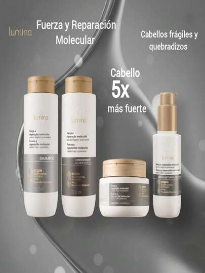 Natura LUMINA, línea de fuerza y reparación molecular, para cabellos fragiles y quebradizos
