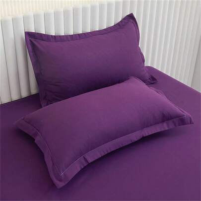 2 件装纯色枕套，聚酯纤维枕套，两件套，柔软透气装饰枕套，适用于卧室沙发，不含枕芯