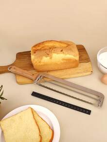 1pc 304 Stainless Steel Bread Slicer With Vintage Beechwood Handle, Serrated Cutting Knife, Precise Bread Slicing Tool For Uniform Slices Without Crumbs, Baking Essential, Breakfast DIY, Kitchen Baking Accessory, Baguette Bread Cutter, Bread Holder With Handle - View 7