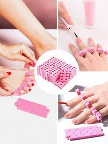 10/50/100 Stücke Fingertrenner, Zehentrenner, Nagelstützen, Maniküre-Werkzeuge, rosa Herzdesign, geeignet für Maniküre, Pediküre und Nagelkunst, bequeme Schaumstoff-Fingertrenner, Geschenk zum Schulanfang, Nagelkunst-Werkzeuge, Raumdekoration - Verschiedenfarbig - Übersicht 4