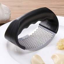 1pc Modern Minimalist Stainless Steel Garlic Press, Household Kitchen Tool, Thick Stainless Steel Material Durable, Lever Design For Easy Pressing, Finely Crushed Garlic Without Mess, Convenient Cleaning Without Residue. - Multicolor - View 6